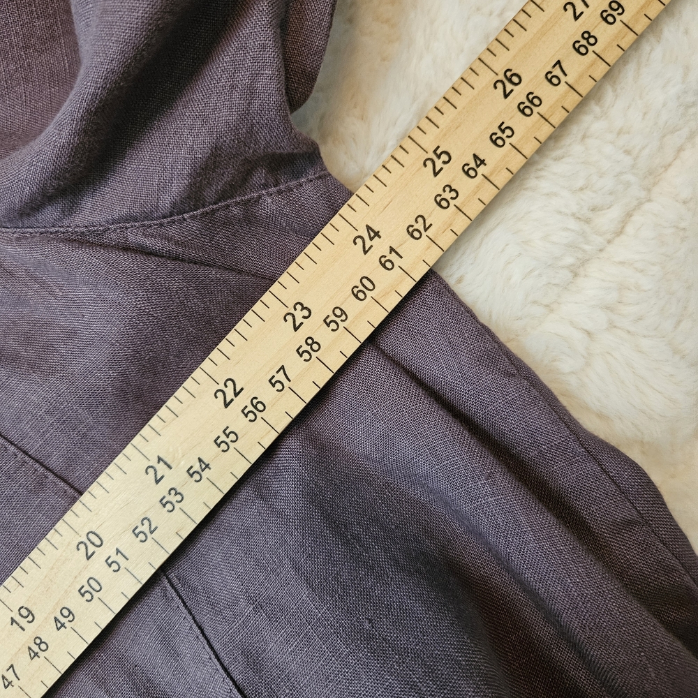 Kleen Women's Purple Casual 100% Linen Button Down Shirt XL - Picture 8 of 11